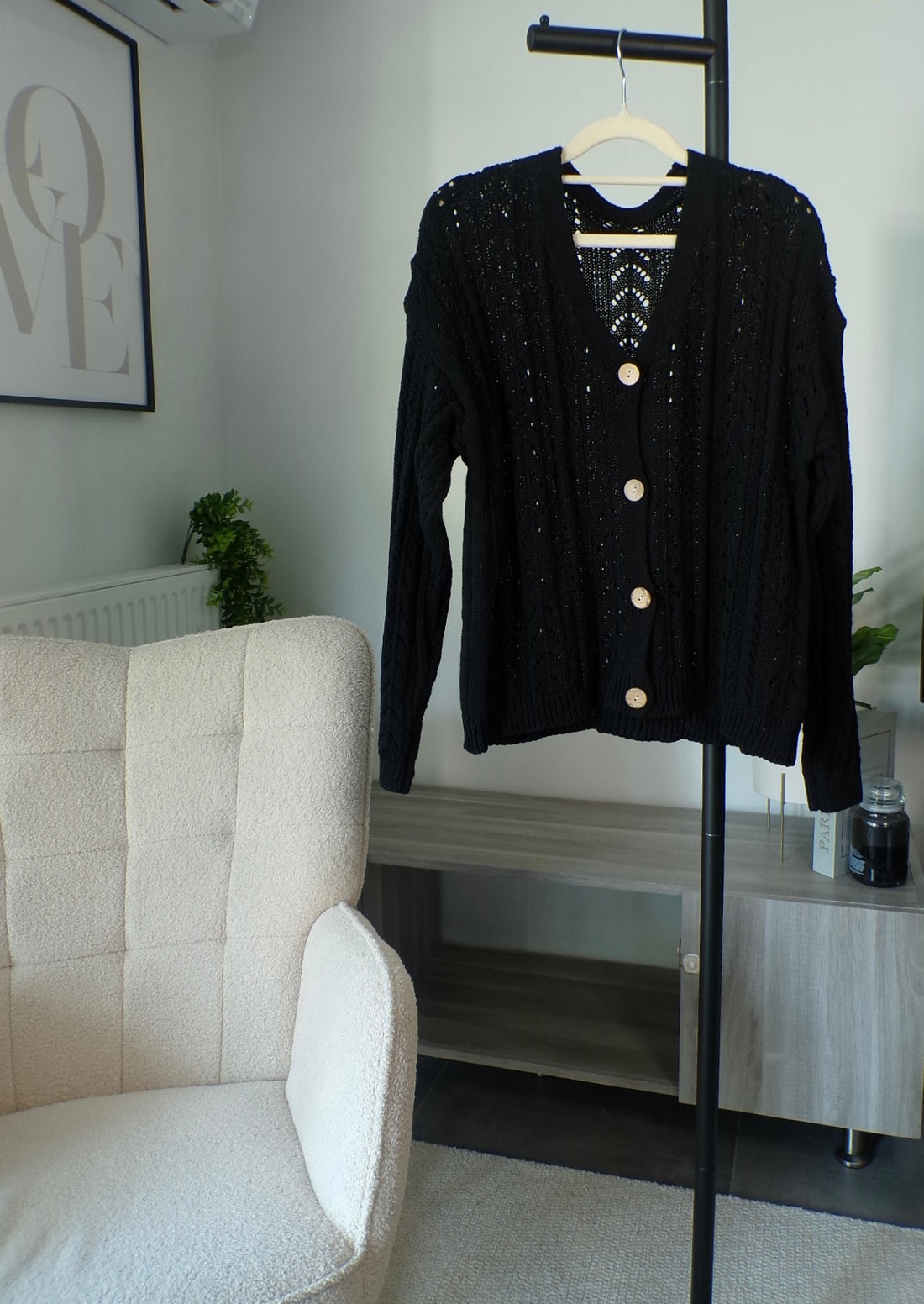 Gilet en maille torsadée noir