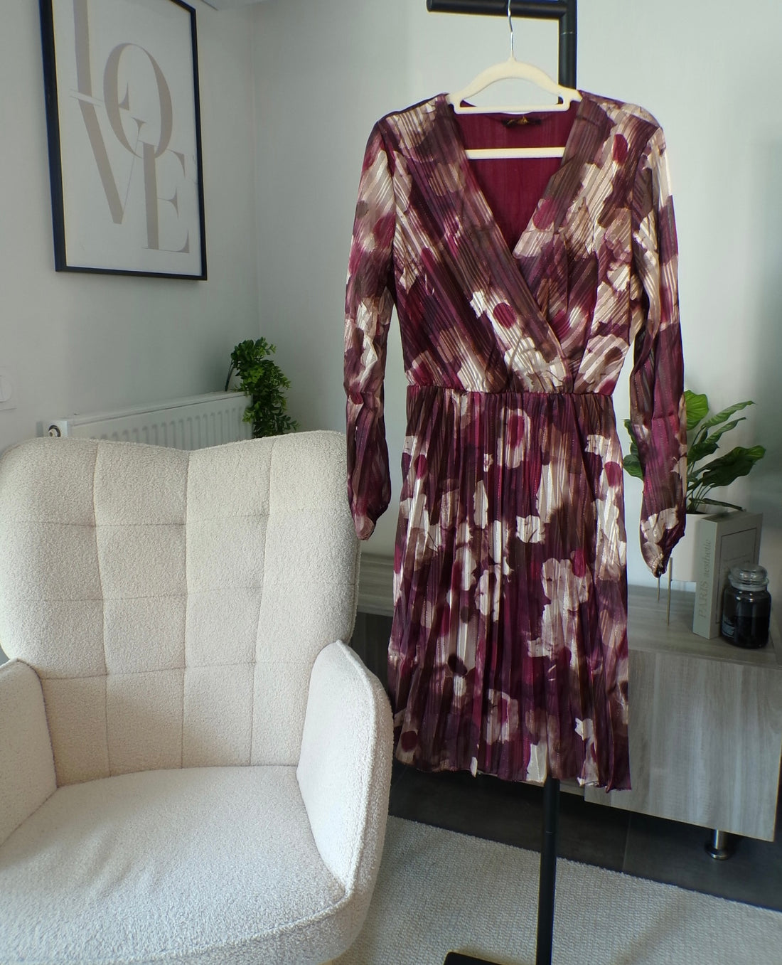 Robe imprimée tissu lurex