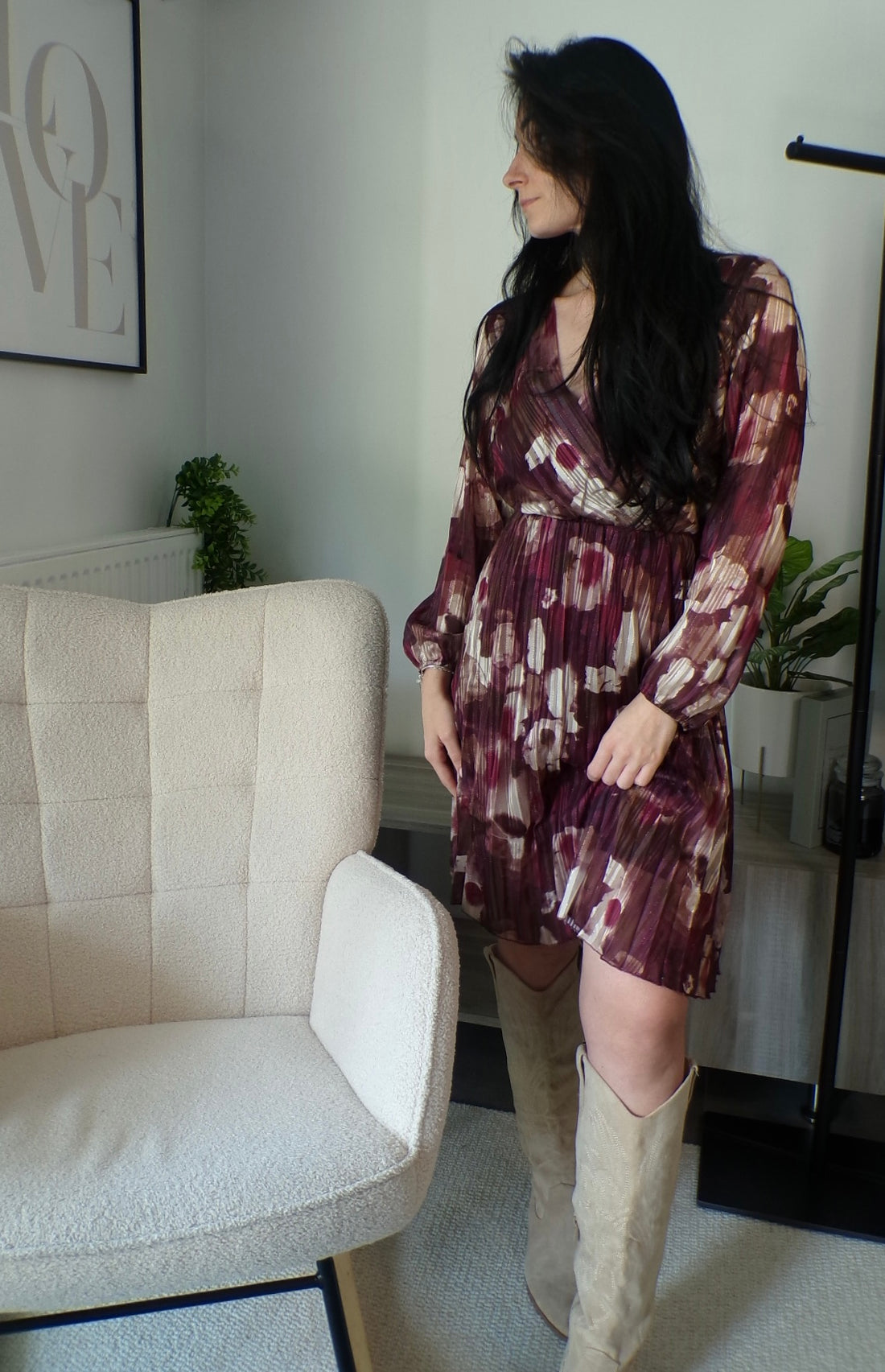 Robe imprimée tissu lurex