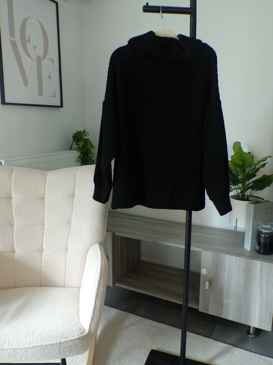 Pull col roulé noir
