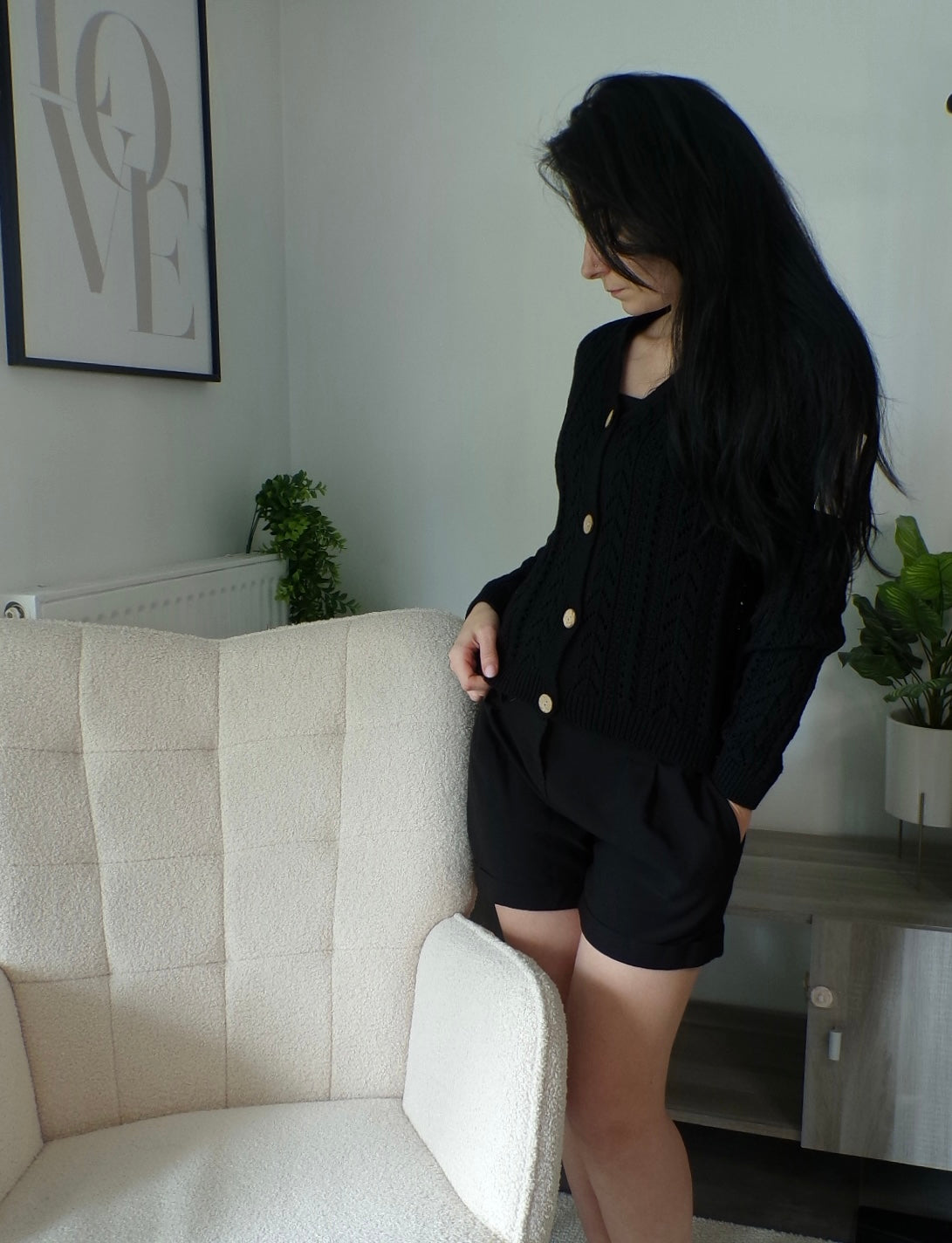 Gilet en maille torsadée noir
