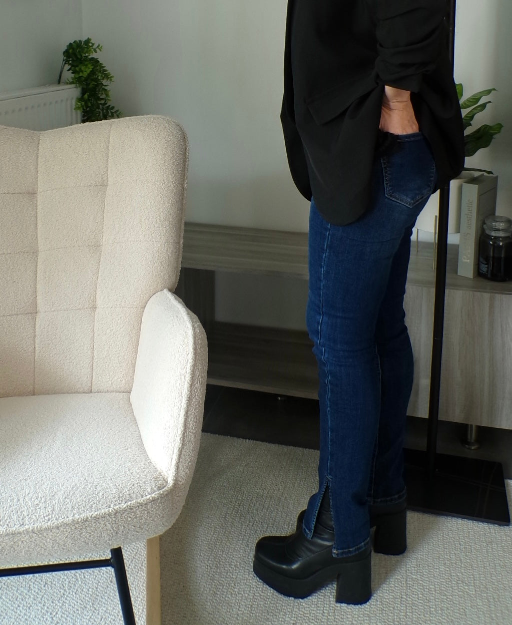Jean stretch à fentes