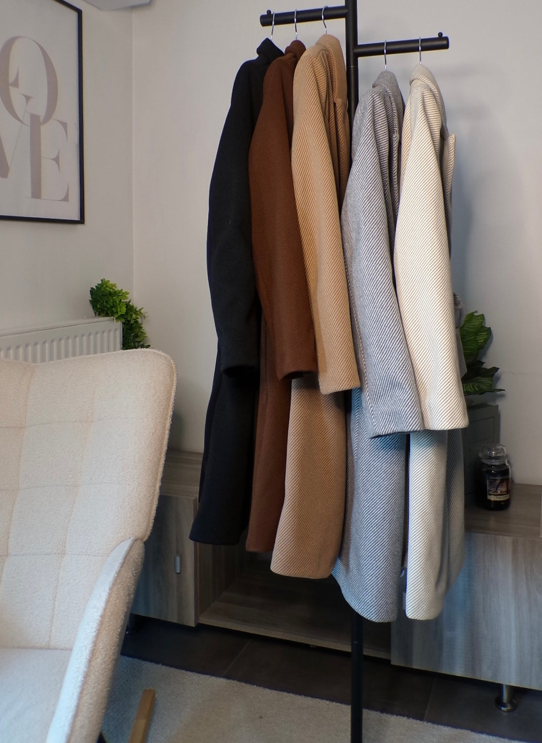 Manteau à chevrons avec ceinture (caramel)