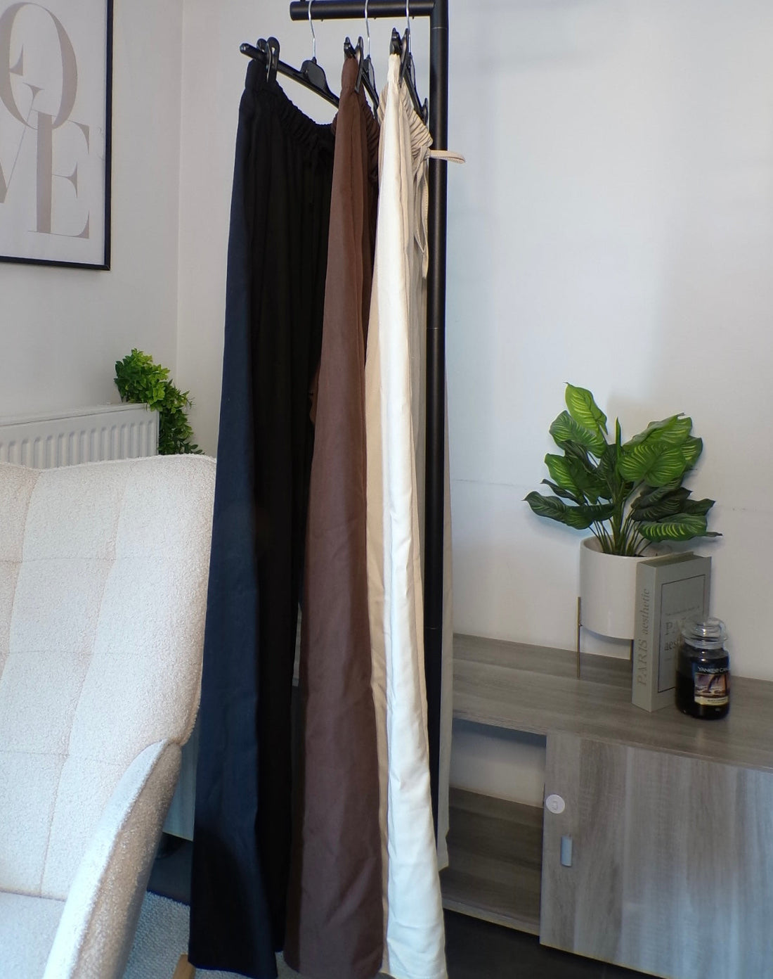 Pantalon large avec cordon de serrage - noir