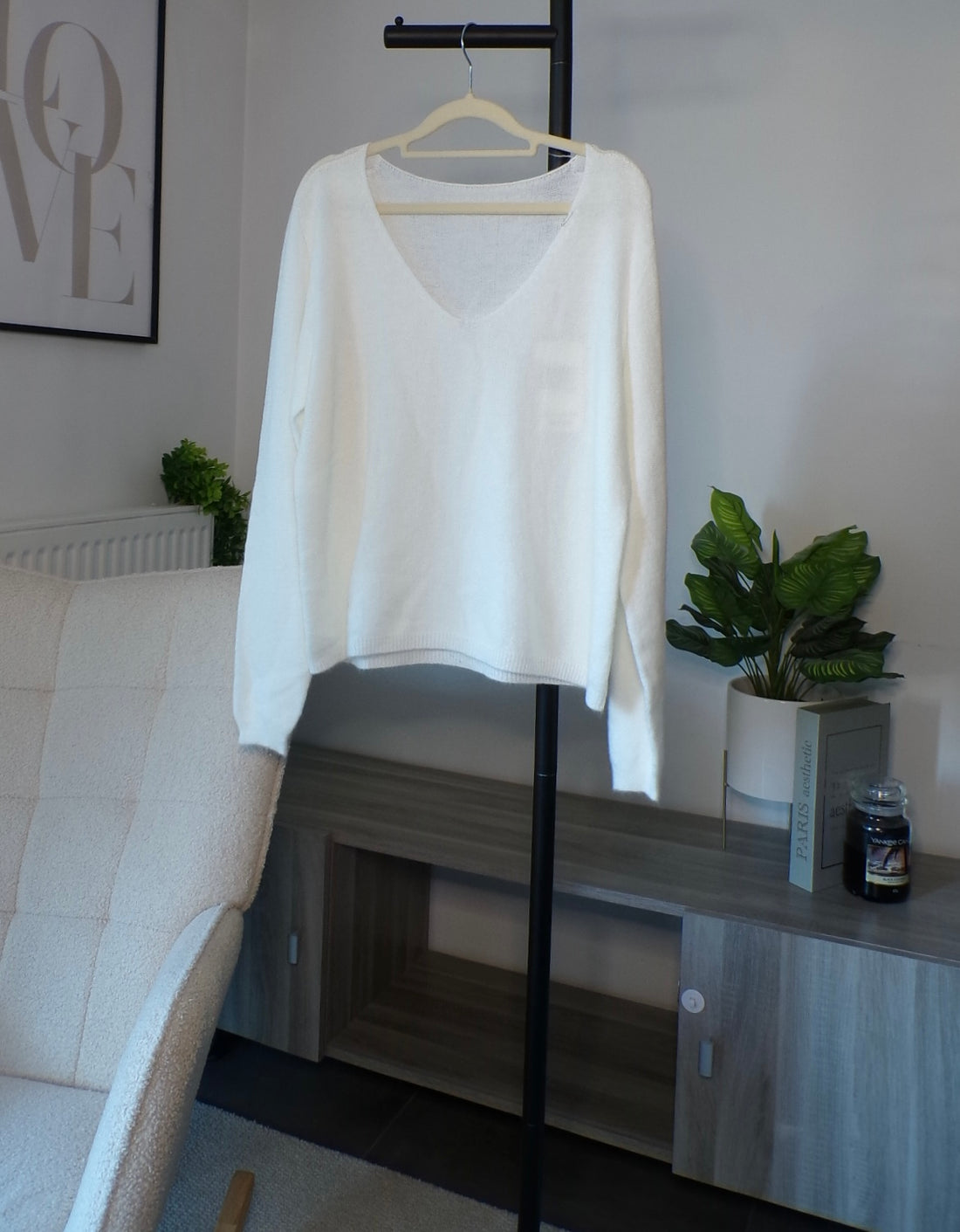 Pull en alpaga sans couture (blanc)