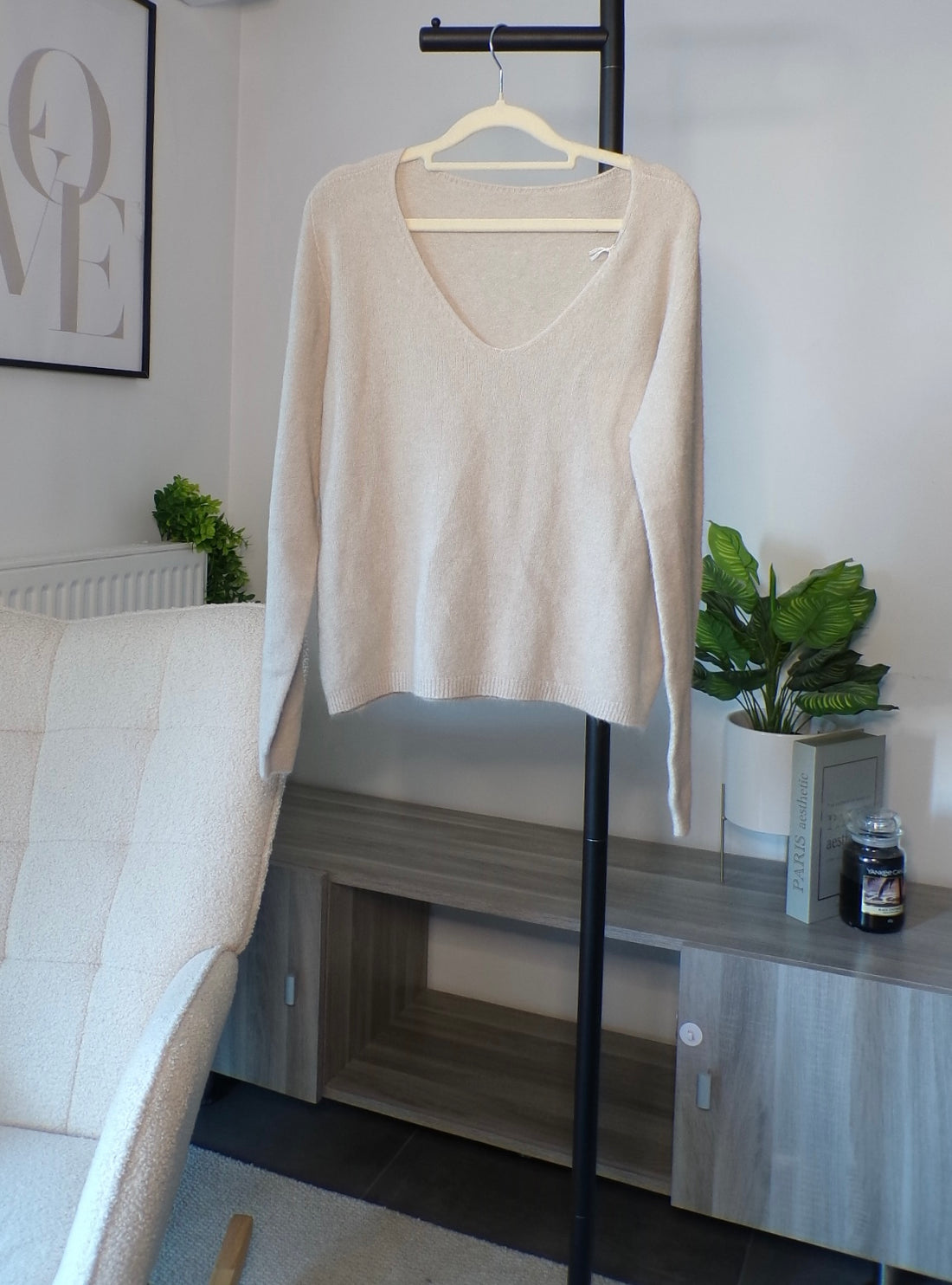 Pull en alpaga sans couture (beige)
