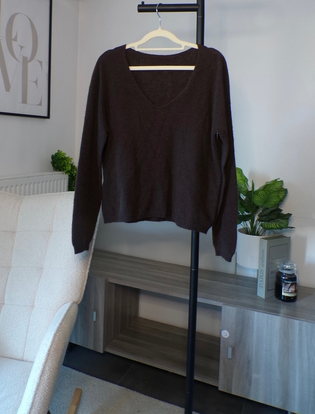 Pull en alpaga sans couture - chocolat