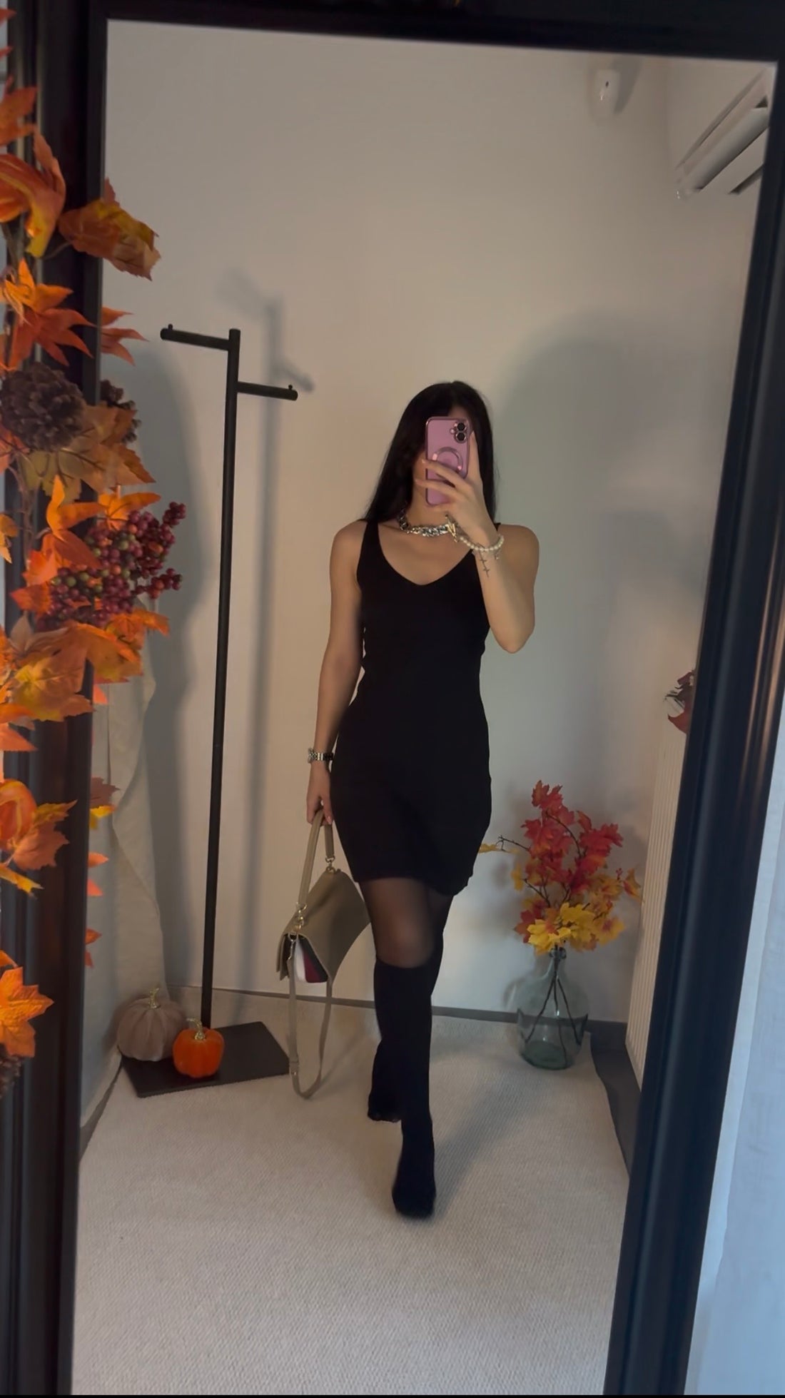 Robe maille fine côtelée - noire