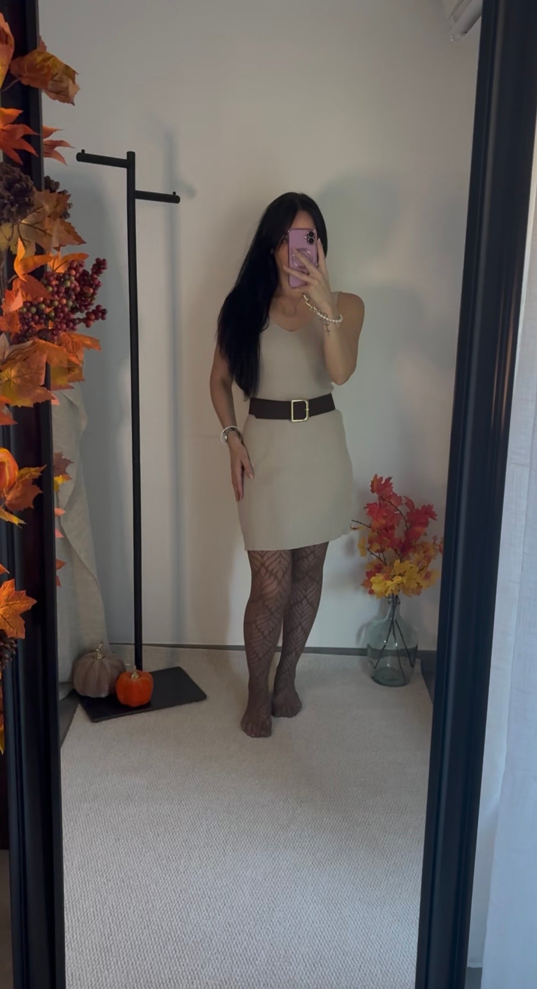 Robe maille fine côtelée - crème